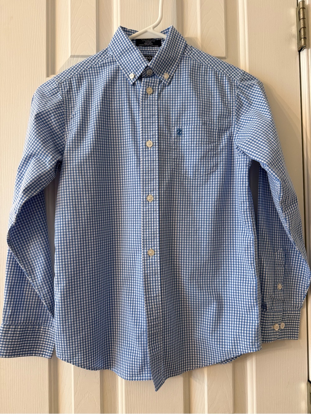 Izod Boys Blue Gingham Button-Down Shirt